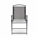 Table de jardin rectangulaire 140 x 80 cm, 6 chaises avec accoudoirs et un parasol