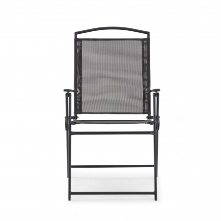 Table de jardin rectangulaire 140 x 80 cm, 6 chaises avec accoudoirs et un parasol