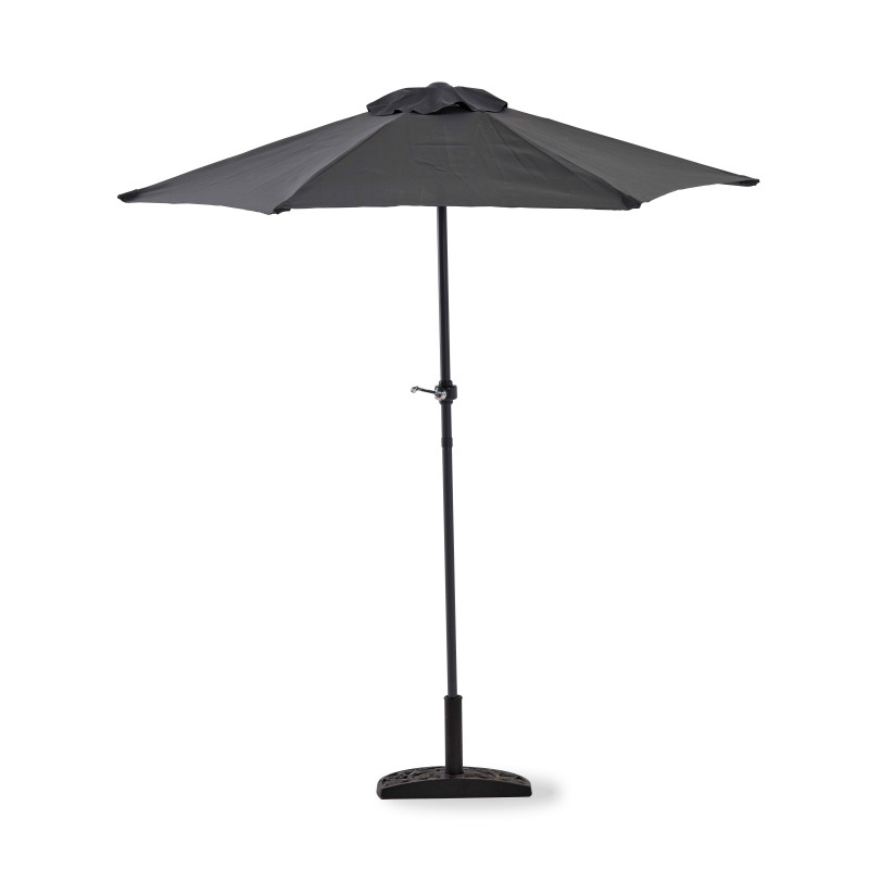 Table de jardin rectangulaire 140 x 80 cm, 6 chaises avec accoudoirs et un parasol (4/7)