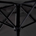 Table de jardin rectangulaire 140 x 80 cm, 6 chaises avec accoudoirs et un parasol