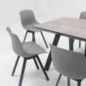 Ensemble table rectangulaire plateau céramique (180 x 90 x 75 cm) et 8 chaises