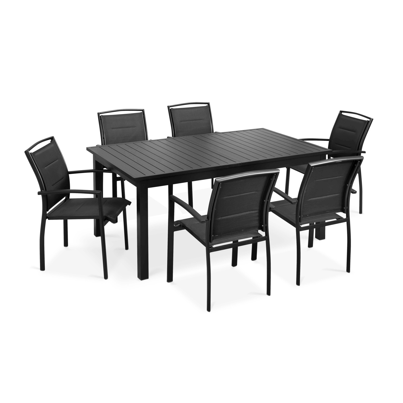 Salon de jardin 8 places en aluminium table extensible 174/238 cm