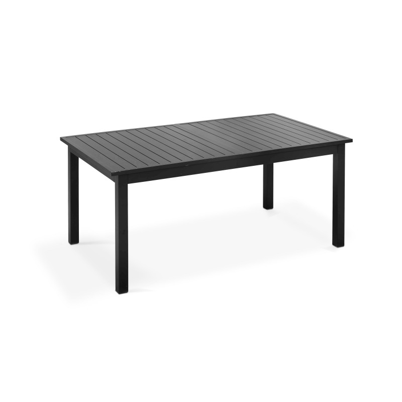 Table de jardin extensible en aluminium noir 8 places