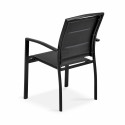 2 Fauteuils de jardin noir en aluminium et textilène