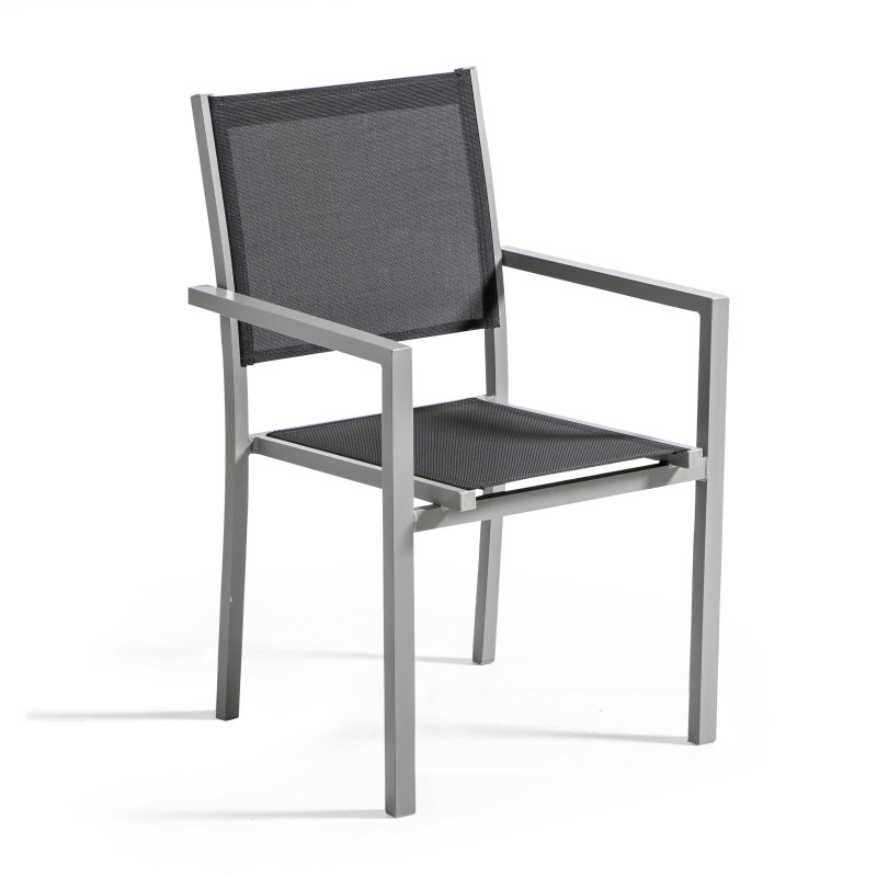 Table de jardin rectangulaire 180 x 90 cm, plateau en verre et 8 chaises