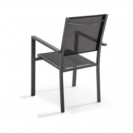 Table de jardin rectangulaire 180 x 90 cm, plateau en verre et 8 chaises