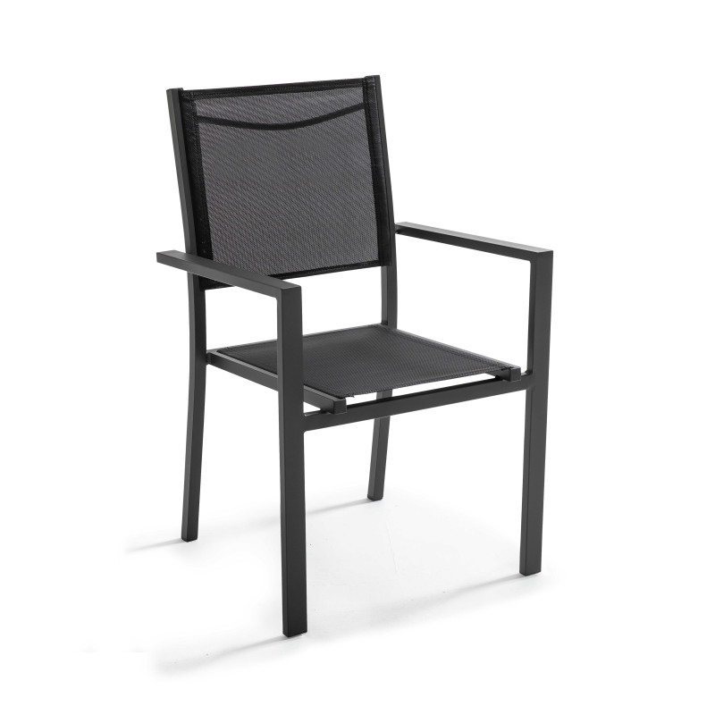 Table de jardin rectangulaire 180 x 90 cm, plateau en verre et 8 chaises