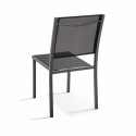 Table de jardin rectangulaire 180 x 90 cm, plateau en verre et 8 chaises