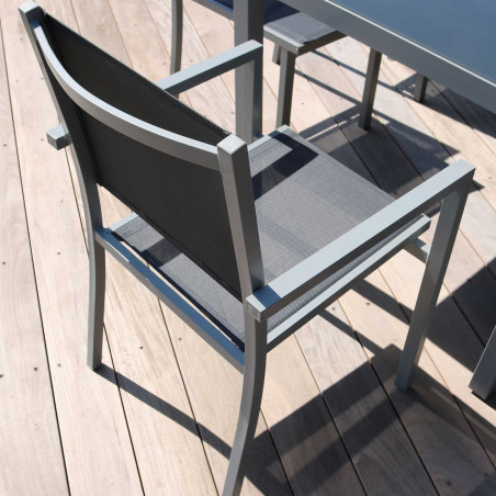 Lot de 2 chaises d'extérieur avec accoudoirs