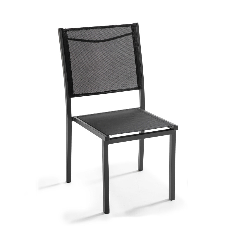 Lot de 2 chaises d'extérieur en aluminium et textilène