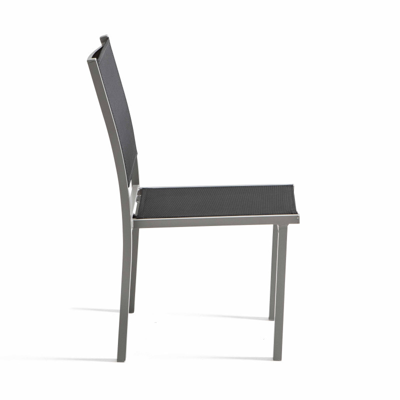 Lot de 2 chaises d'extérieur en aluminium et textilène (3/6)