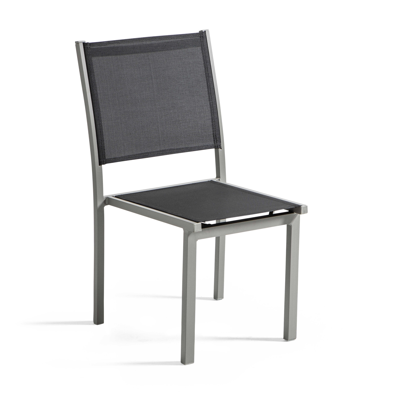 Lot de 2 chaises d'extérieur en aluminium et textilène