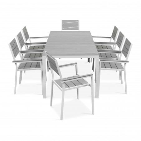 Table de jardin 8 places aluminium et polywood
