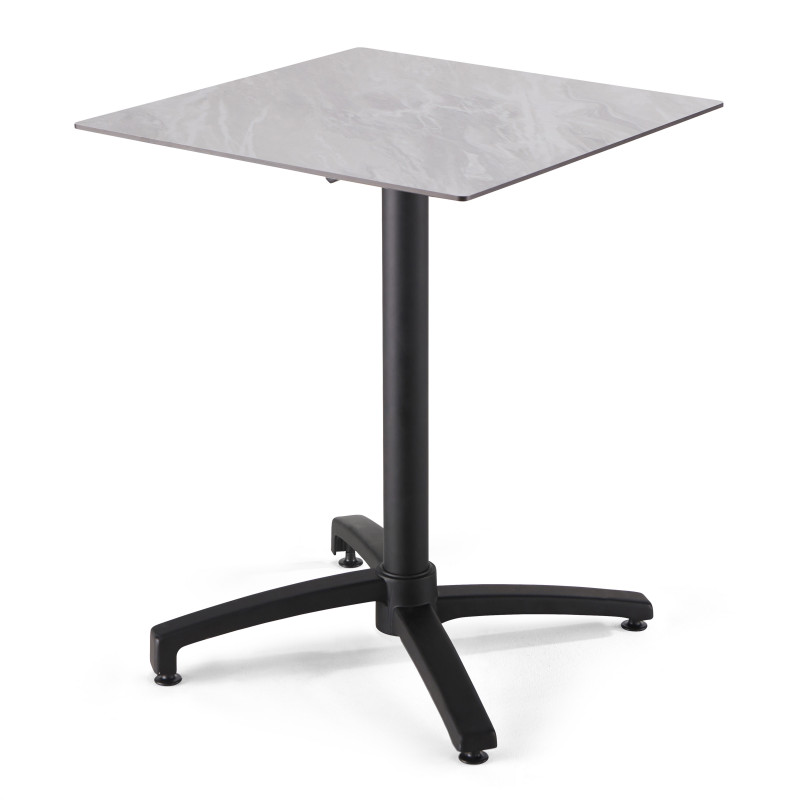 Pied de table avec système inclinable en aluminium noir