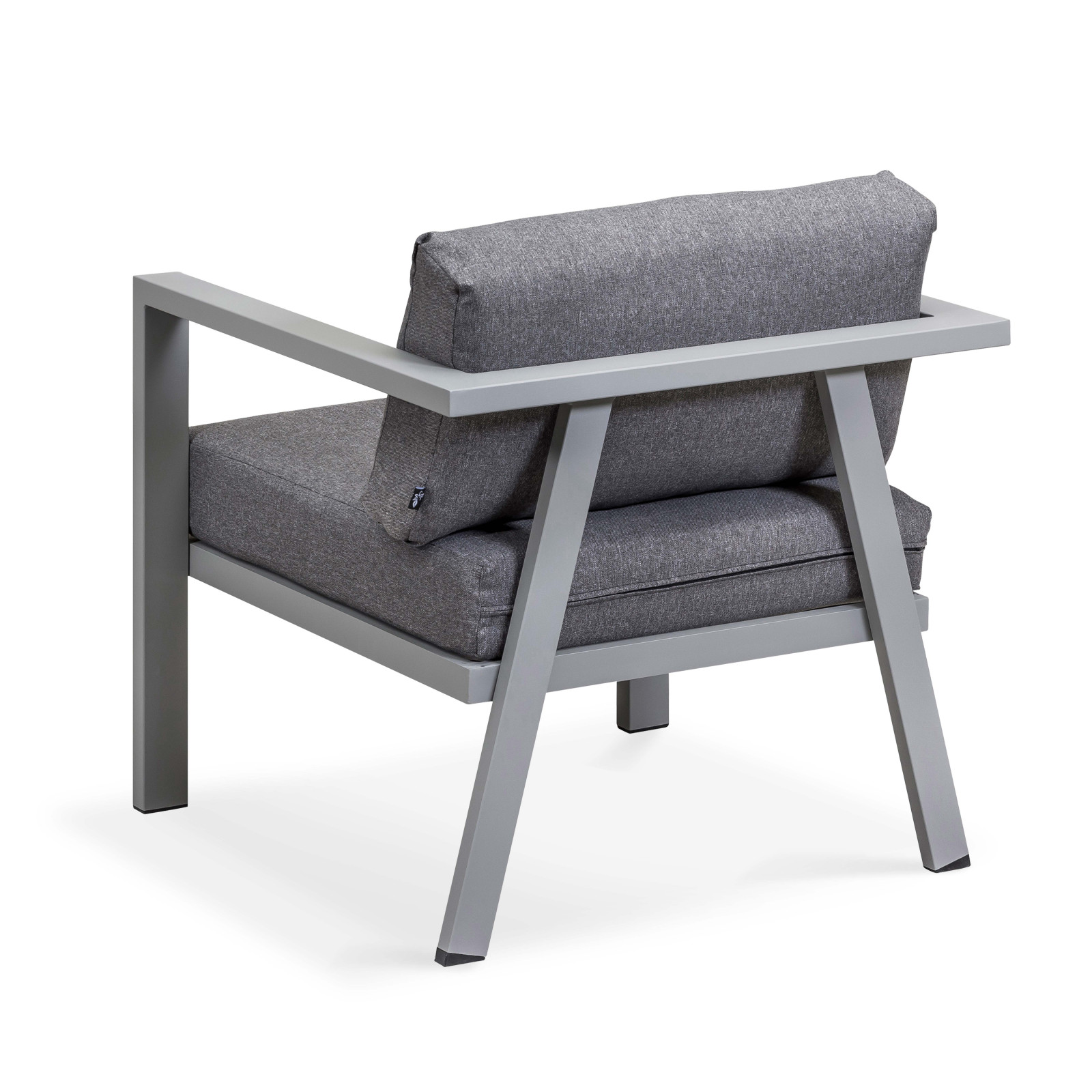 Salon de jardin 6 places aluminium canapé d'angle et fauteuil