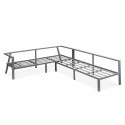 Salon de jardin 6 places aluminium canapé d'angle et fauteuil