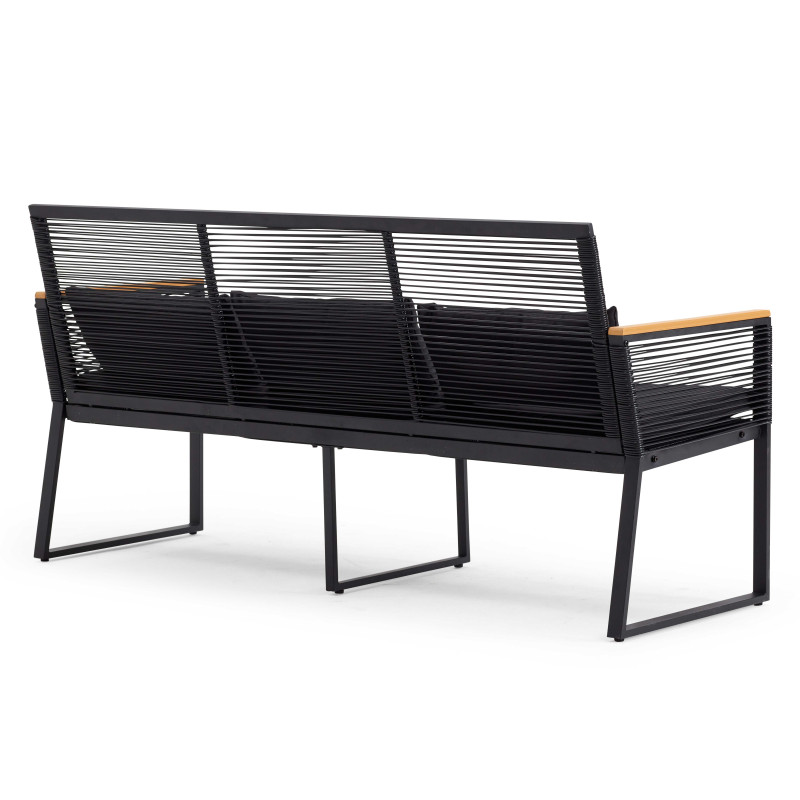 Salon de jardin 5 places composé d'un canapé, 2 fauteuils avec accoudoirs et une table basse