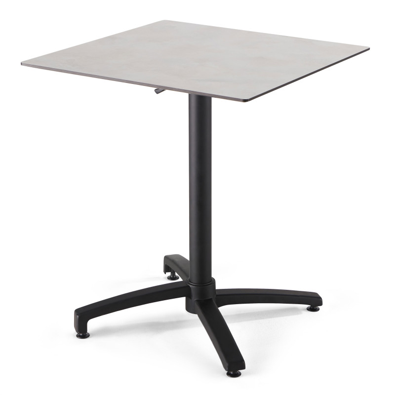 Table de jardin carré (60x60 cm) inclinable en HPL