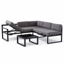 Salon bas d'angle 5 places avec dossier inclinable et table basse