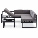 Salon bas d'angle 5 places avec dossier inclinable et table basse