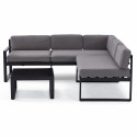 Salon bas d'angle 5 places avec dossier inclinable et table basse