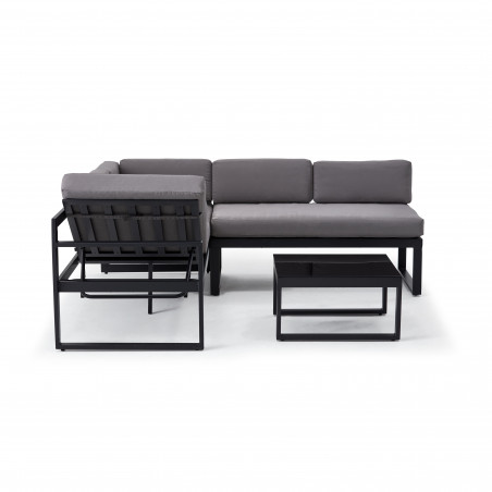 Salon bas d'angle 5 places avec dossier inclinable et table basse