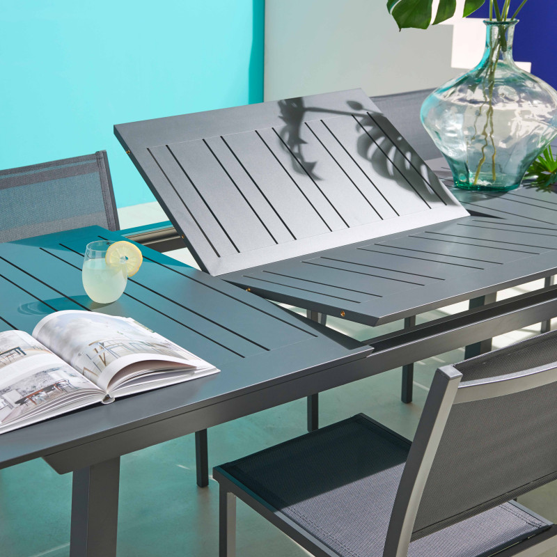 Table de jardin à rallonge extensible en aluminium 10 places | Oviala