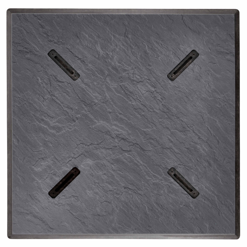 Table de jardin carré (60x60 cm) inclinable en HPL