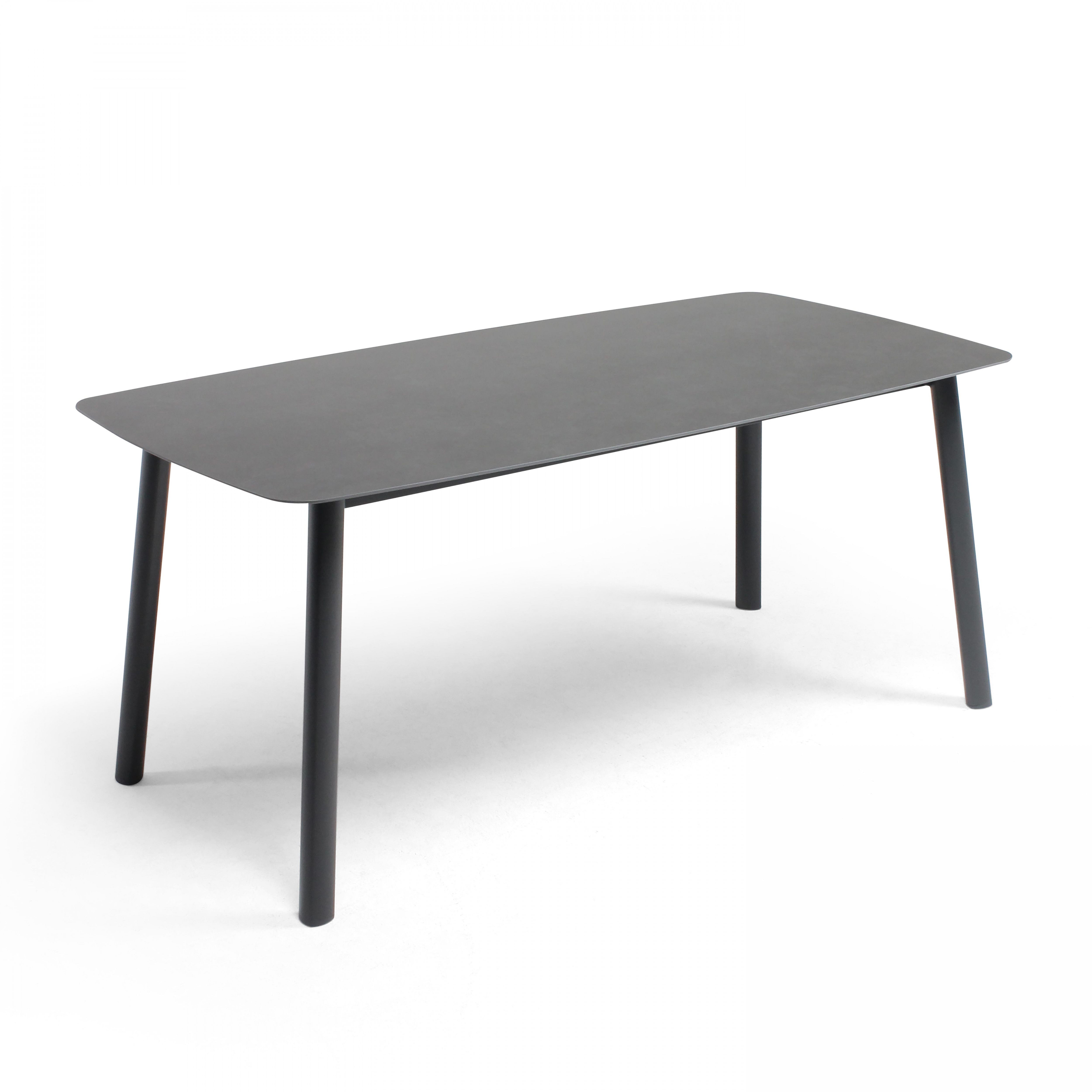 Table de jardin rectangulaire (180 x 90 cm) en aluminium + pierre frittée