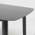 Table de jardin rectangulaire (180 x 90 cm) en aluminium + pierre frittée