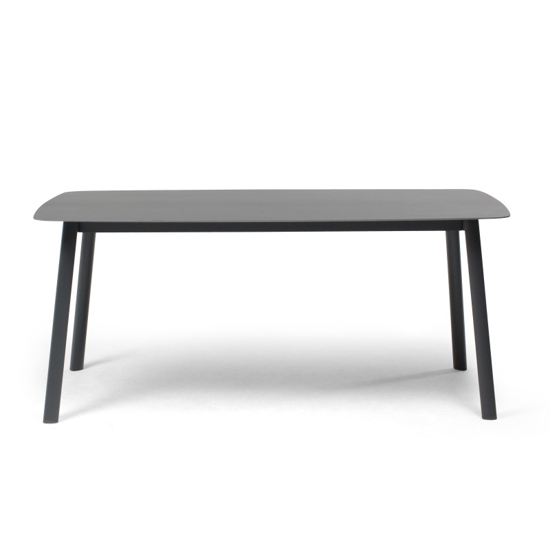 Table de jardin rectangulaire (180 x 90 cm) en aluminium + pierre frittée