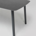 Table de jardin rectangulaire (180 x 90 cm) en aluminium + pierre frittée