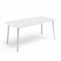 Table de jardin en aluminium et pierre (180 x 90 cm) + 6 chaises et 2 fauteuils