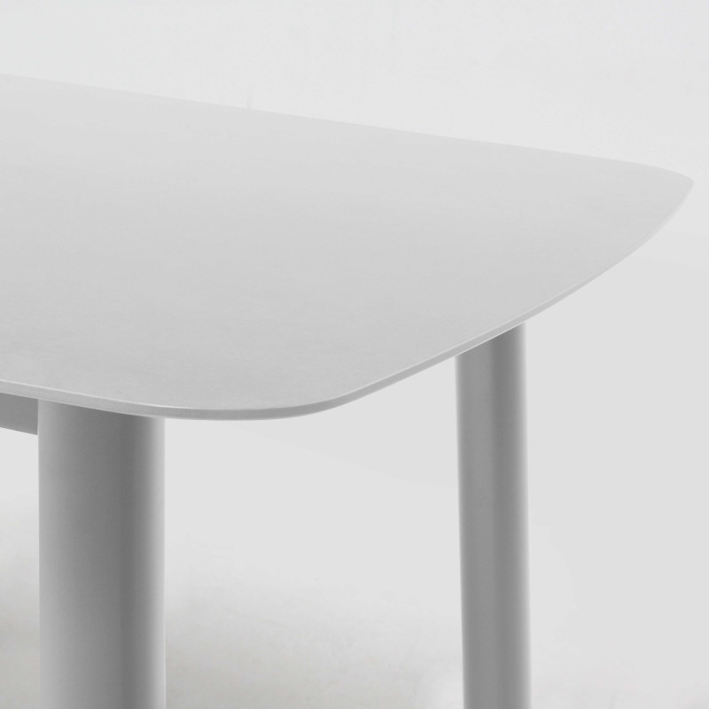 Table de jardin en aluminium et pierre (180 x 90 cm) + 6 chaises et 2 fauteuils