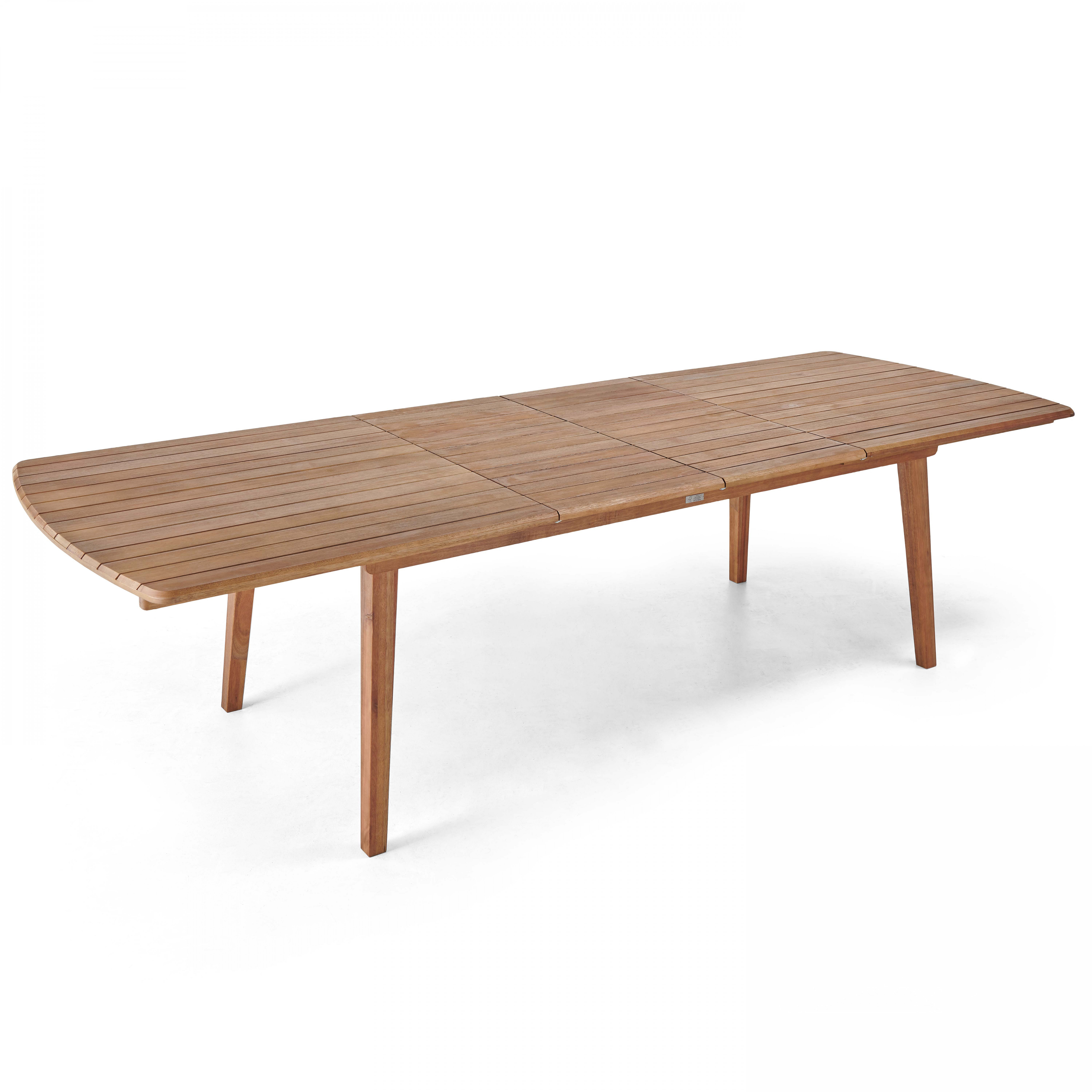 Table de jardin extensible (200/300 x 110 x 76 cm) en bois d'eucalyptus