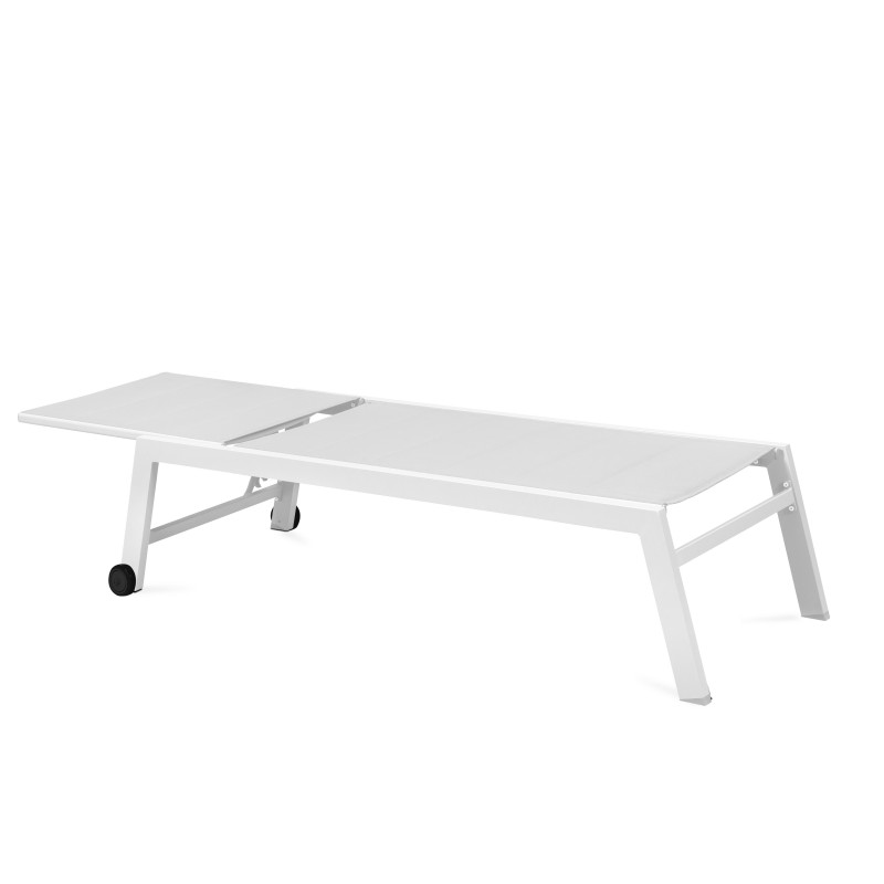 Lot de 2 bains de soleil avec roues, inclinables 5 positions (2/6)