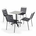 Table de jardin carrée (60x60 cm) inclinable en HPL
