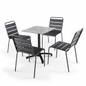 Table de jardin carrée (60x60 cm) inclinable en HPL