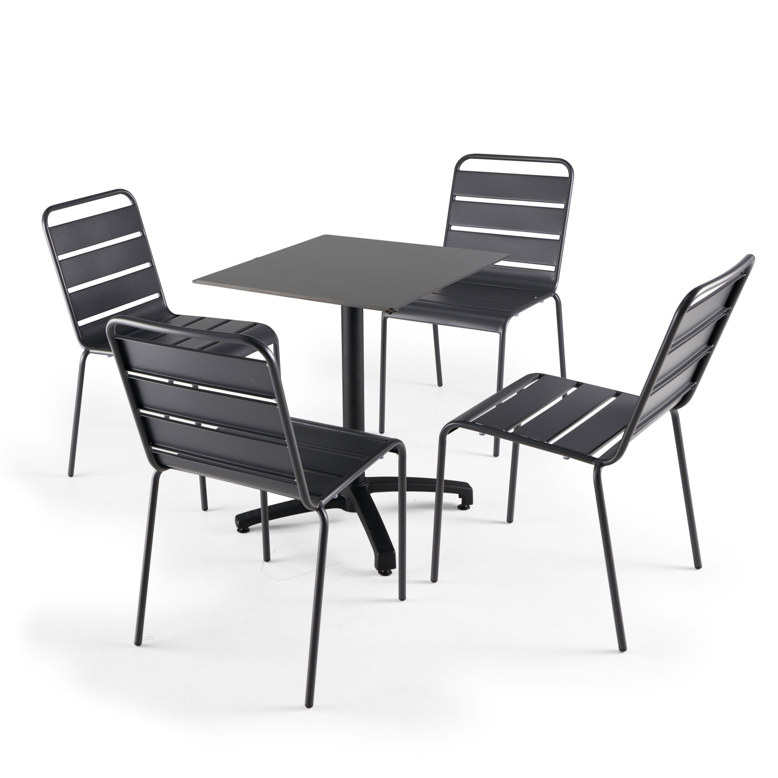 Table de jardin carrée (60x60 cm) inclinable en HPL