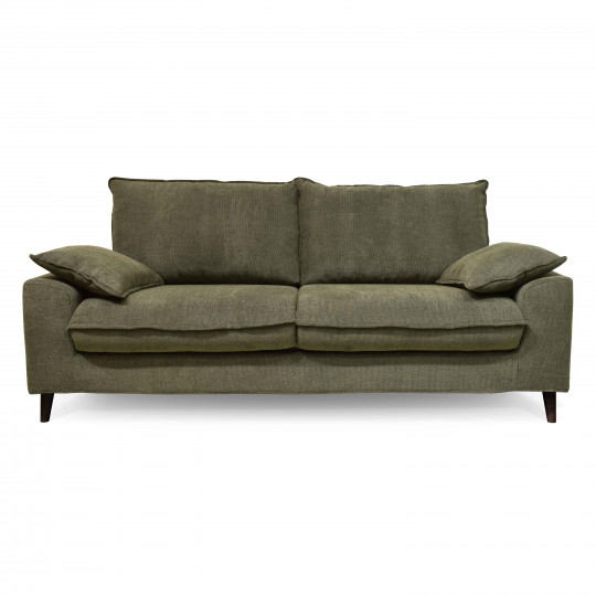 Canapé 3 places en tissu chiné déhoussable avec coussins | Oviala