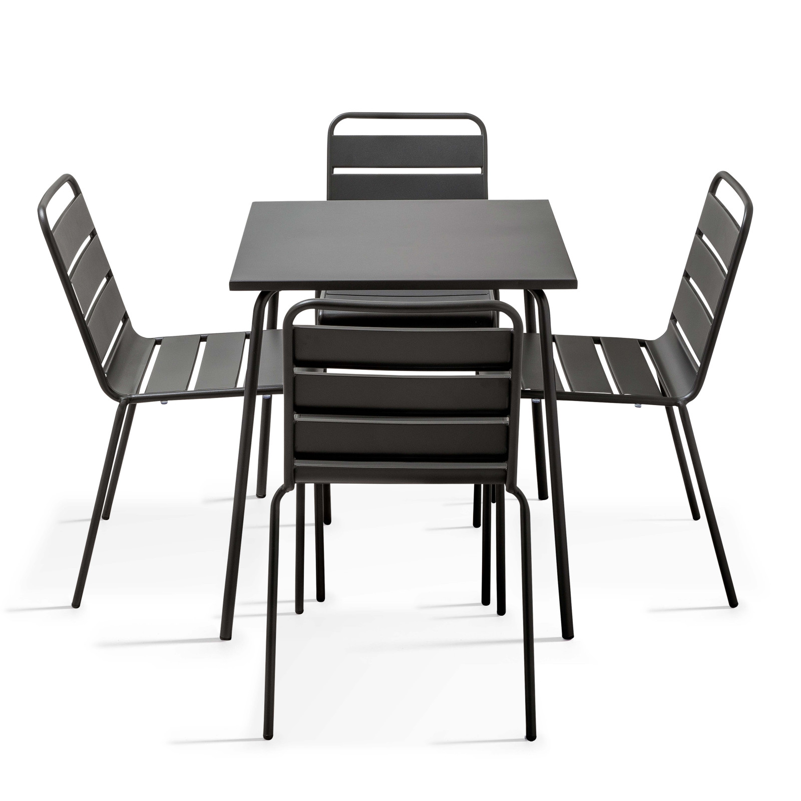 Ensemble table carrée (70 x 70 x 72 cm) et 4 chaises Ensemble table carrée (70 x 70 x 72 cm) et 4 chaises