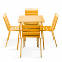 Ensemble table carrée (70 x 70 x 72 cm) et 4 chaises