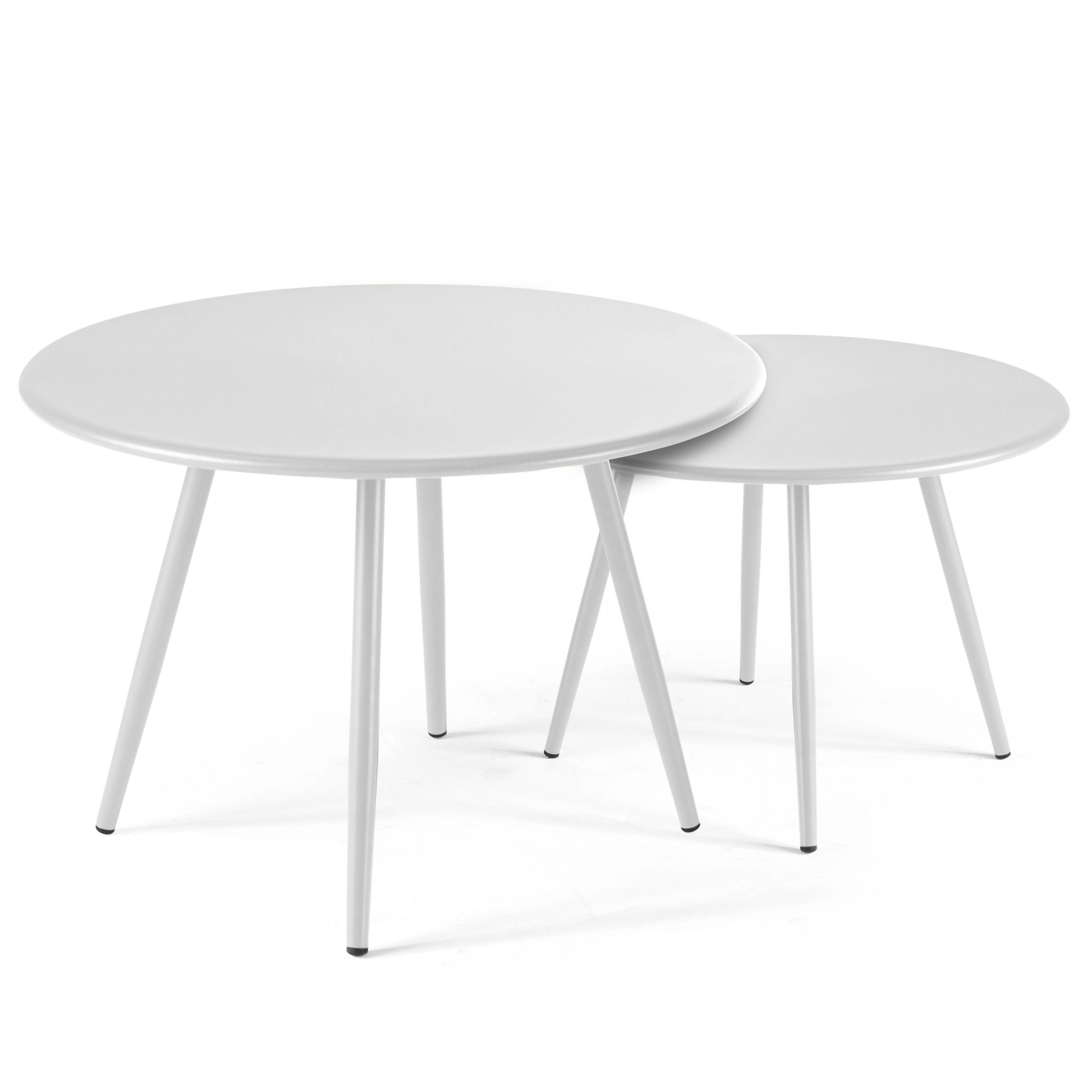 Tables gigognes en métal rondes Ø50 / Ø40 cm