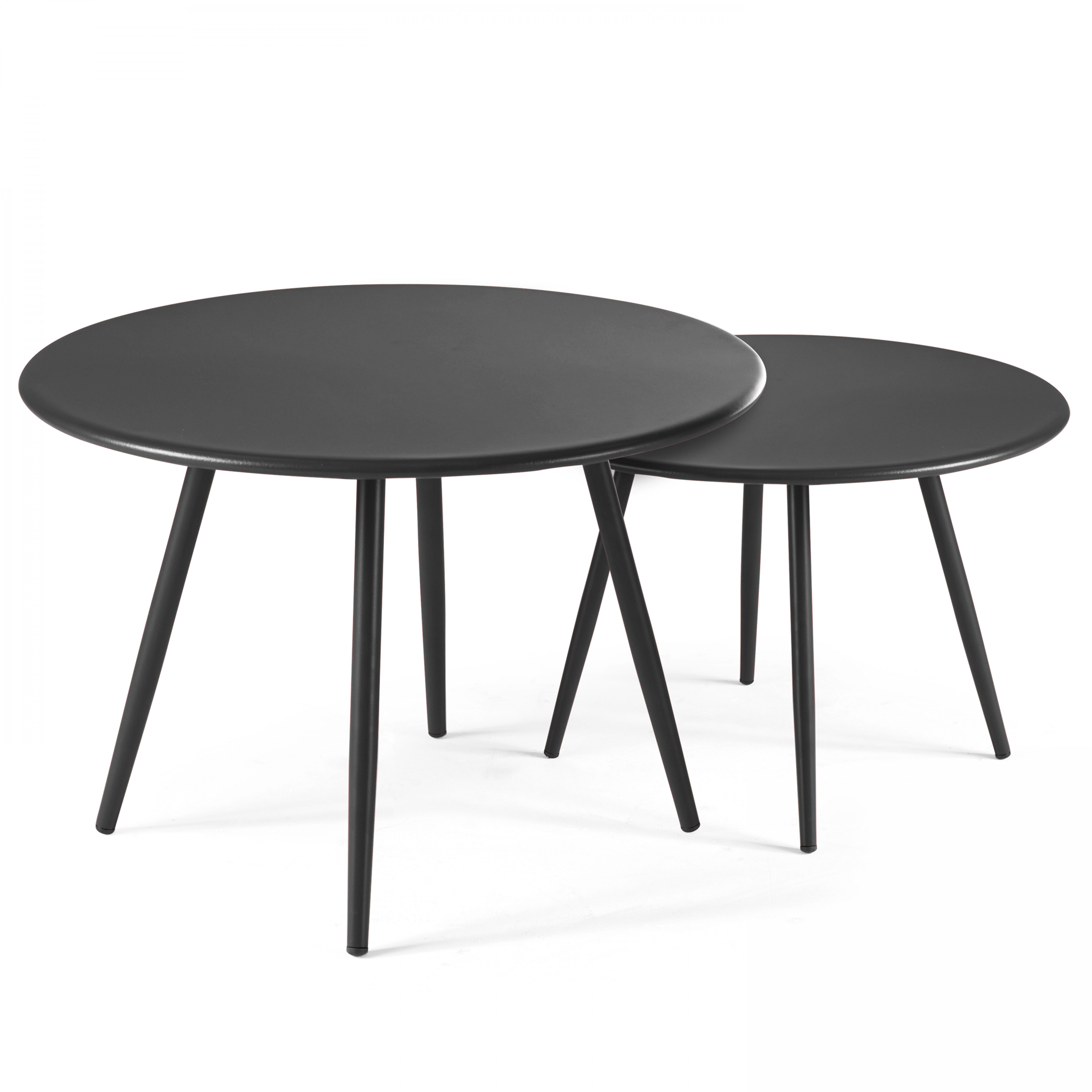 Tables gigognes en métal rondes Ø50 / Ø40 cm