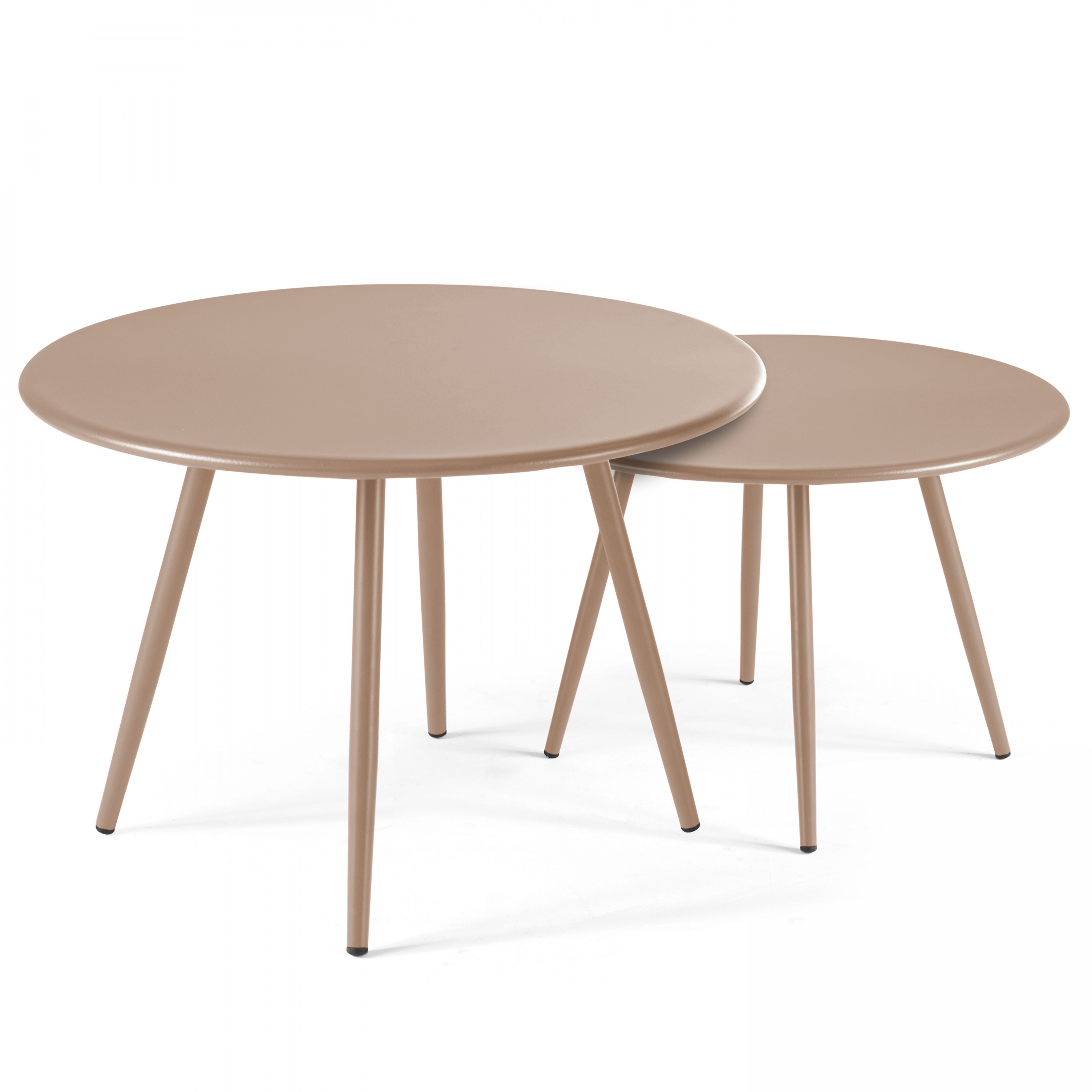 Tables gigognes en métal rondes Ø50 / Ø40 cm