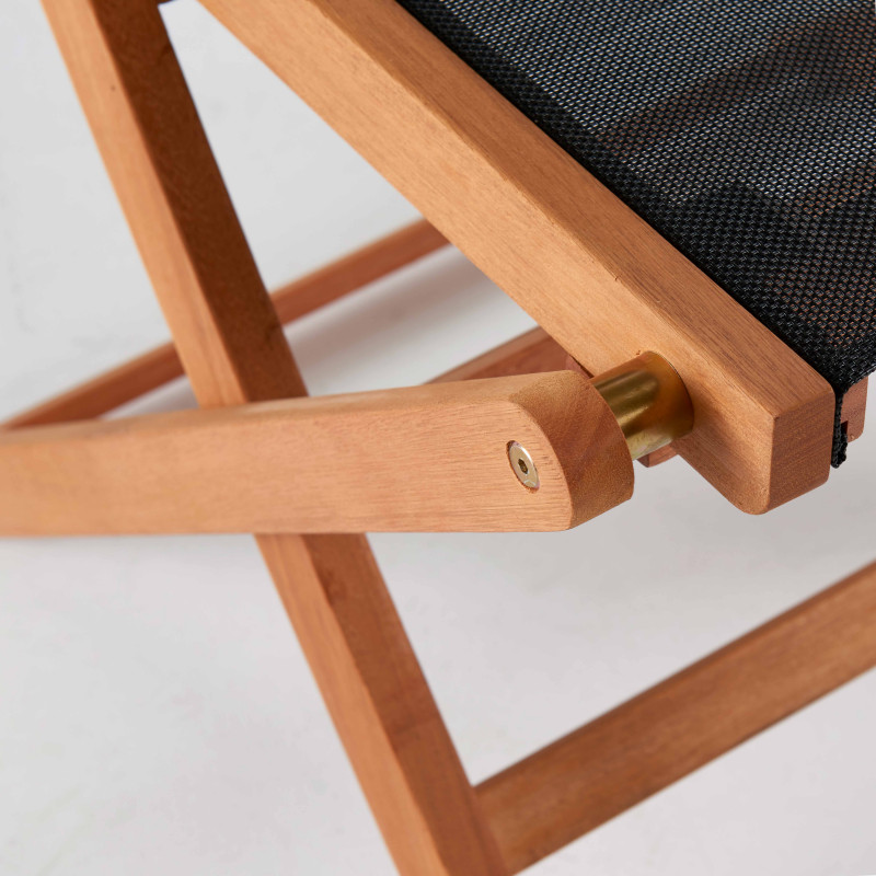 Lot de 2 chaises pliantes de jardin en bois