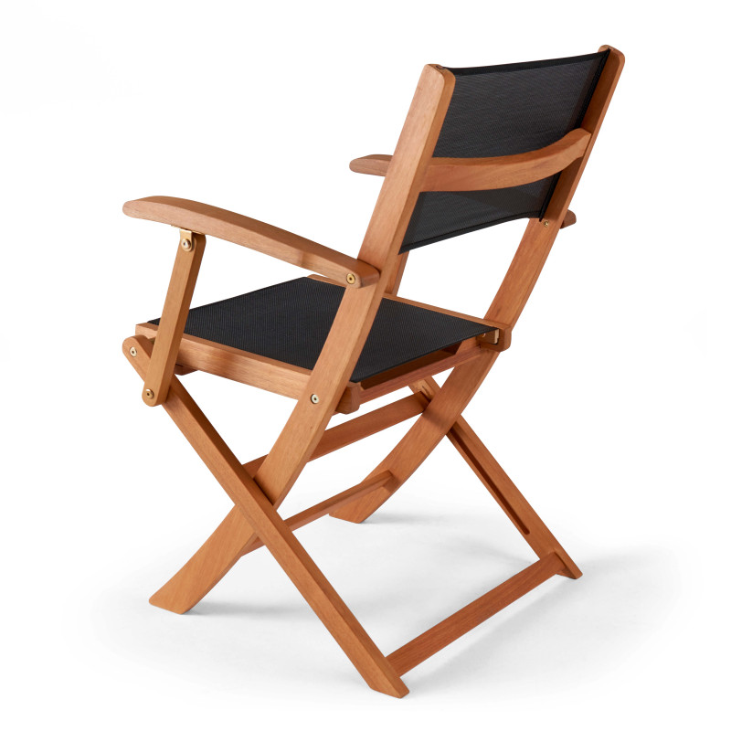 Lot de 2 fauteuils pliants de jardin en bois