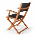 Table de jardin en bois extensible (200/250 cm) + 2 fauteuils et 6 chaises