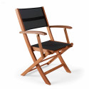 Table de jardin en bois extensible (200/250 cm) + 2 fauteuils et 6 chaises