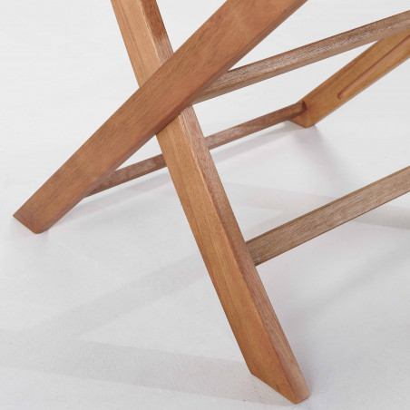 Lot de 2 chaises pliantes en bois d'eucalyptus